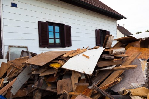 Professional garage clearance team in action